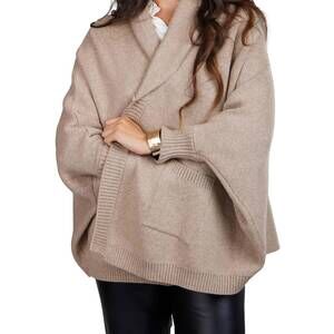 NEW SAACHI open front oversized cardigan sweater in beige